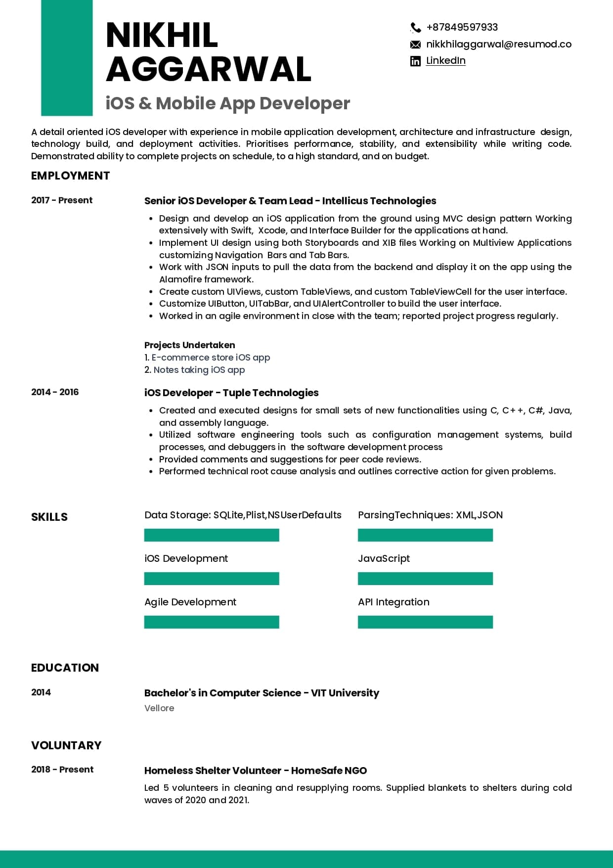 Best Free Resume Templates | ATS optimised Resume Templates | Free Download on Resumod.co