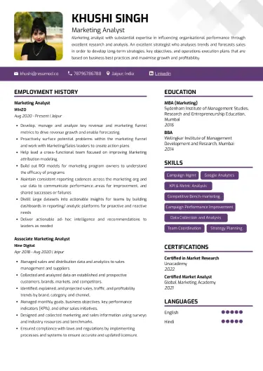 Best Free Resume Templates | ATS optimised Resume Templates | Free Download on Resumod.co