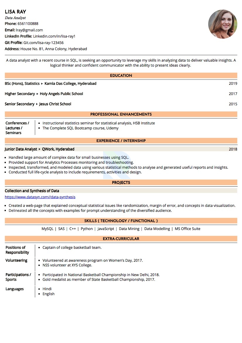 Sample Resume of Associate Data Analyst | Free Resume Templates & Samples on Resumod.co