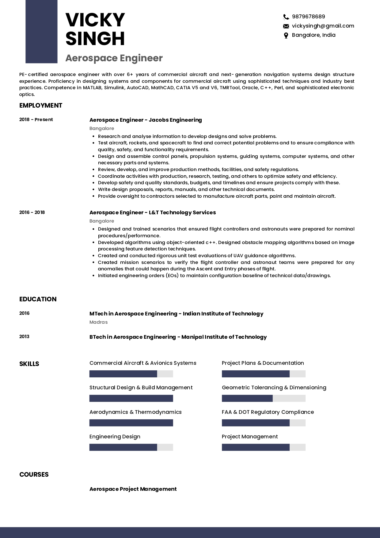 Sample Resume Of Aerospace Engineer | Free Resume Templates & Samples on Resumod.co