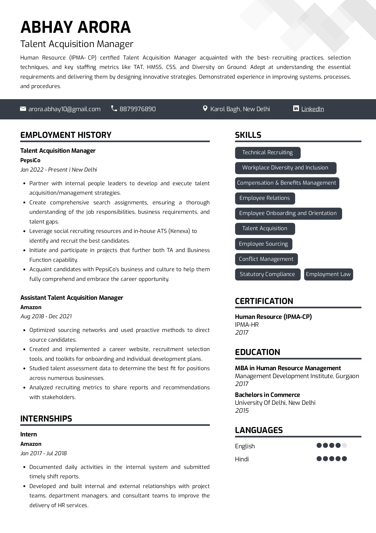 Sample Resume of KYC Analyst with Template & Writing Guide Resumod.co